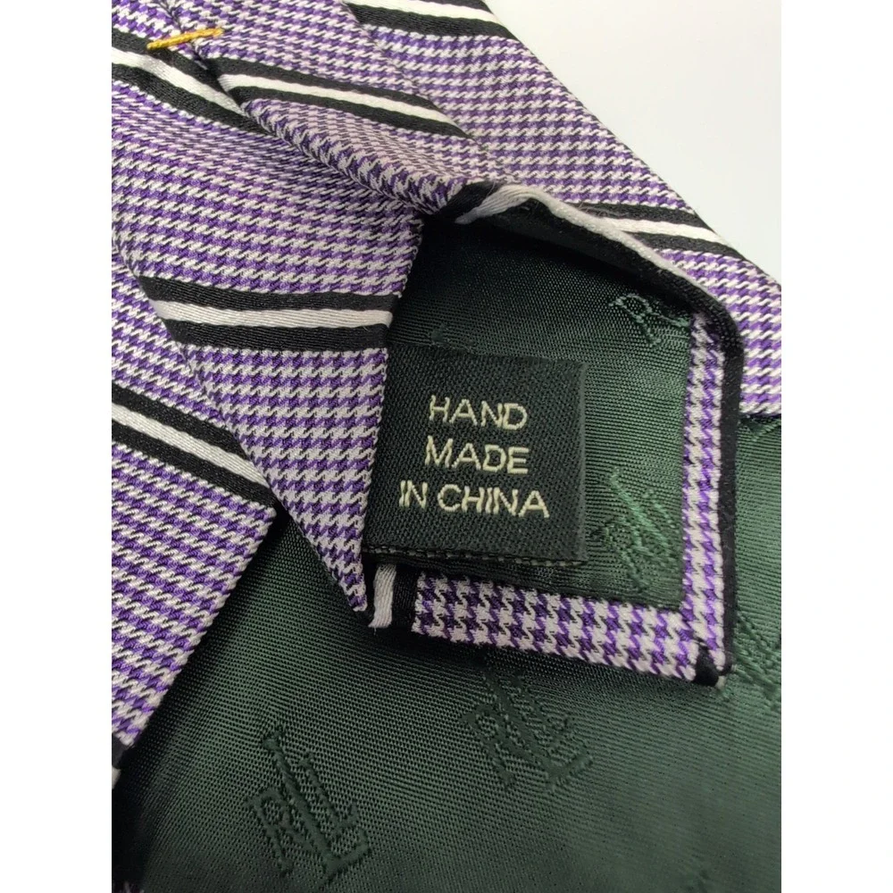 Men's Ralph Lauren Purple Striped 100% Silk Tie 59